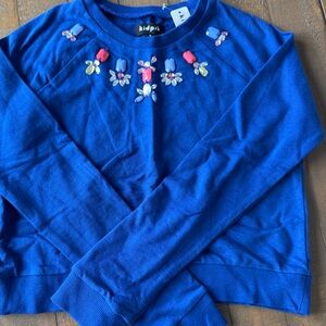 Kidpik Royal Blue Sweater with Colorful Embellishments